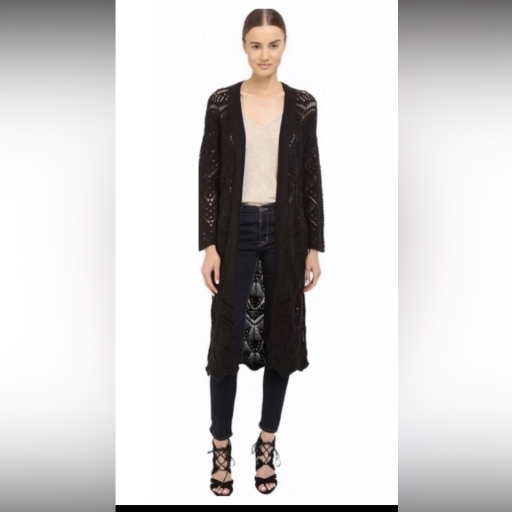 ✨THE KOOPLES long crochet Black Cardigan